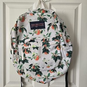 Jansport Orange and Green Leafy Backpack